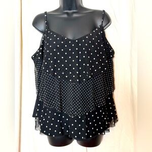 Tropical Escape Swimsuit Tankini Top Womens Sz 18